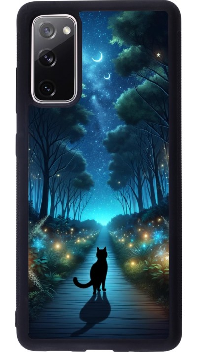 Samsung Galaxy S20 FE 5G Case Hülle - Silikon schwarz Schwarze Katze Spaziergang
