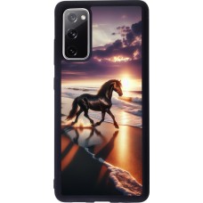 Samsung Galaxy S20 FE 5G Case Hülle - Silikon schwarz Pferd majestätisch Strand
