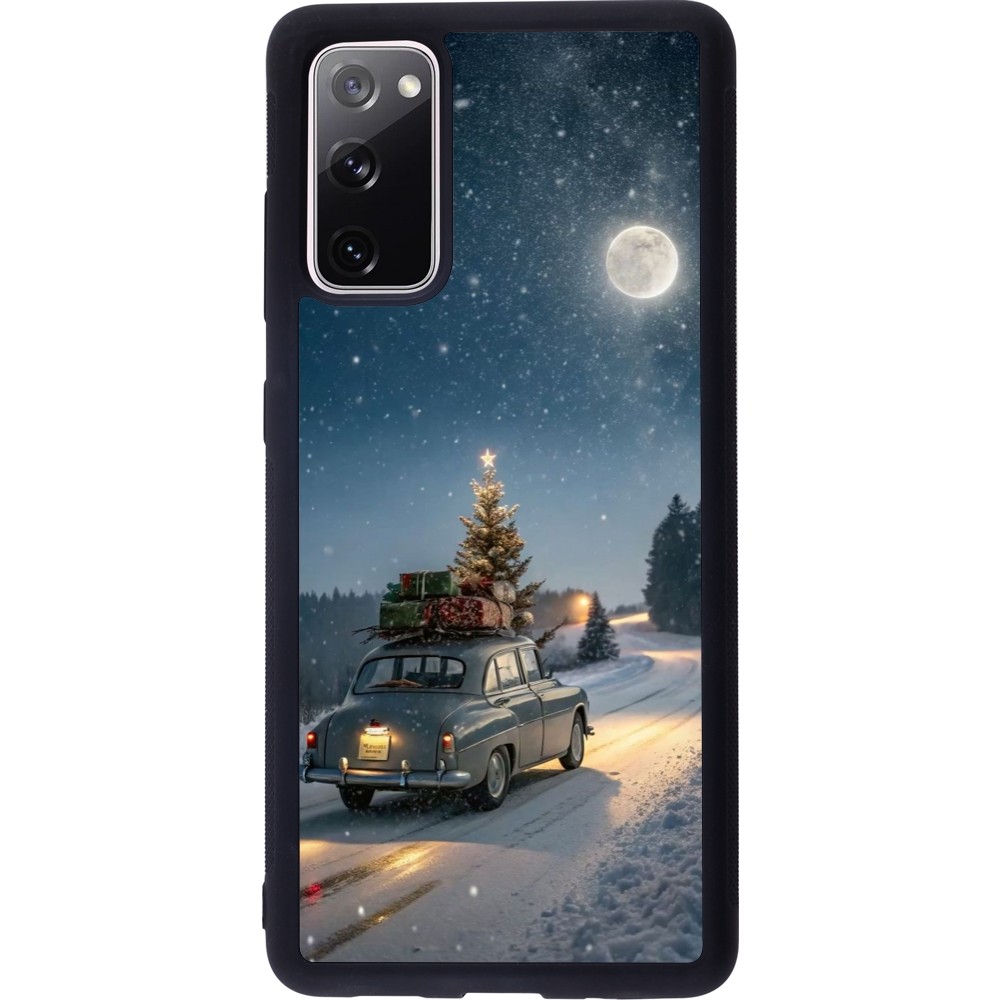 Coque Samsung Galaxy S20 FE 5G - Silicone rigide noir Christmas 25 Car with Tree Xmas
