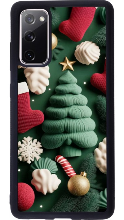 Coque Samsung Galaxy S20 FE 5G - Silicone rigide noir Christmas 25 Christmas textiles