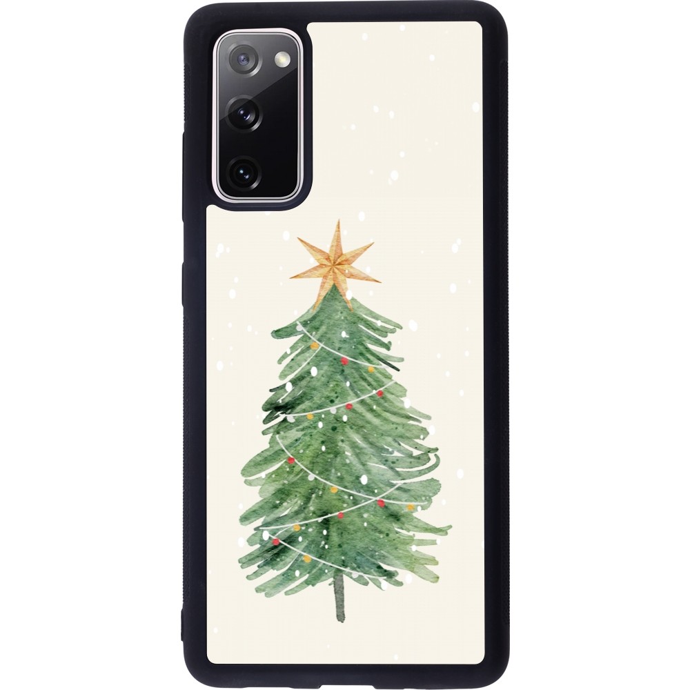 Coque Samsung Galaxy S20 FE 5G - Silicone rigide noir Christmas 25 Sketch Tree
