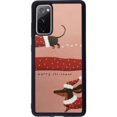 Coque Samsung Galaxy S20 FE 5G - Silicone rigide noir Christmas 25 Teckel Merry Xmas