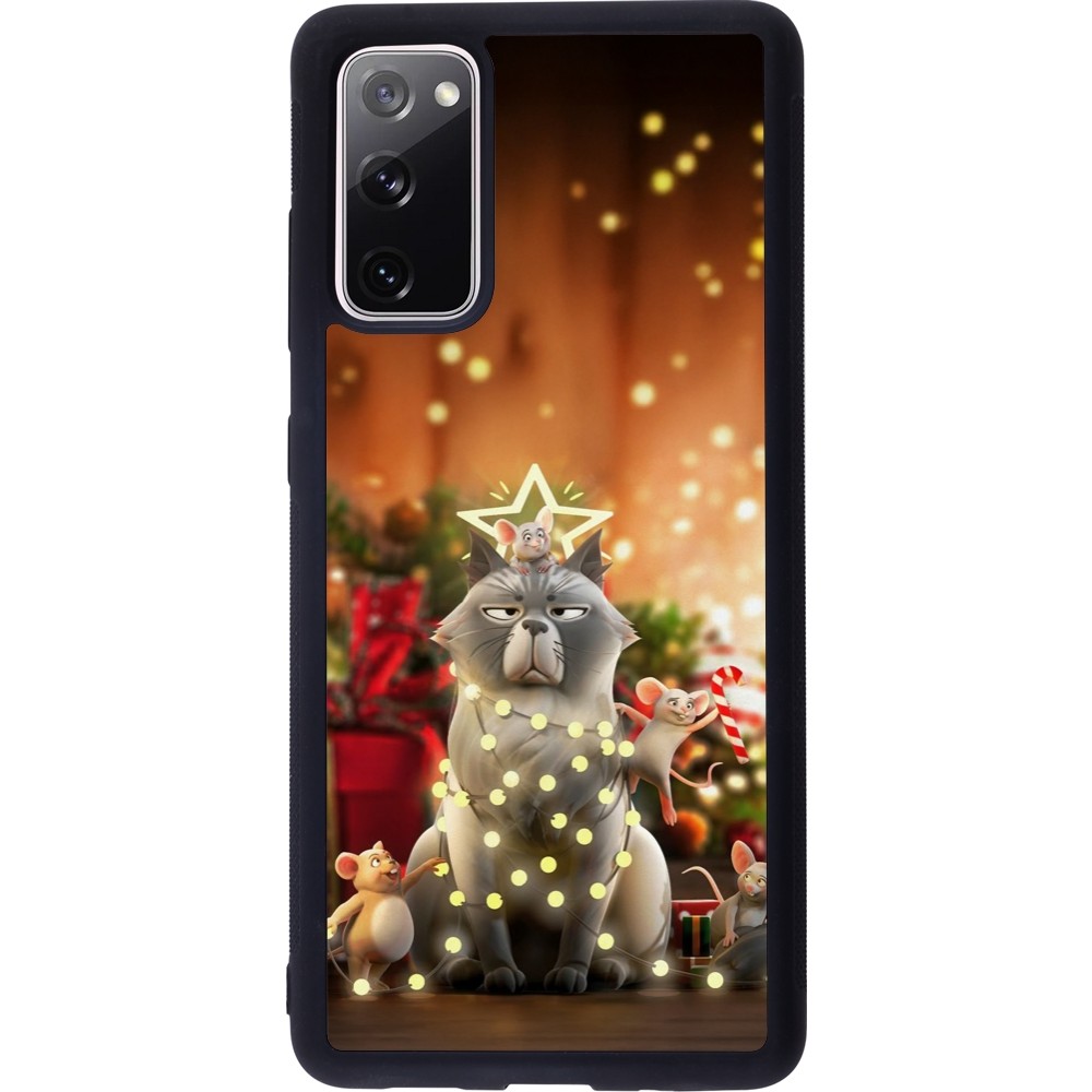 Coque Samsung Galaxy S20 FE 5G - Silicone rigide noir Christmas 25 Xmas Cat