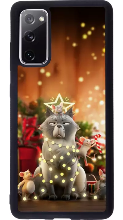 Coque Samsung Galaxy S20 FE 5G - Silicone rigide noir Christmas 25 Xmas Cat