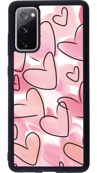 Samsung Galaxy S20 FE 5G Case Hülle - Silikon schwarz Easter 2023 pink hearts