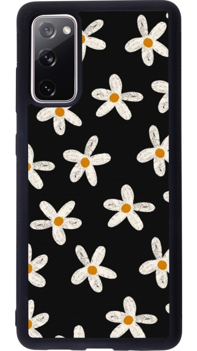 Samsung Galaxy S20 FE 5G Case Hülle - Silikon schwarz Easter 2024 white on black flower