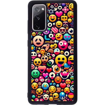 Coque Samsung Galaxy S20 FE 5G - Silicone rigide noir Emoji Mix Color