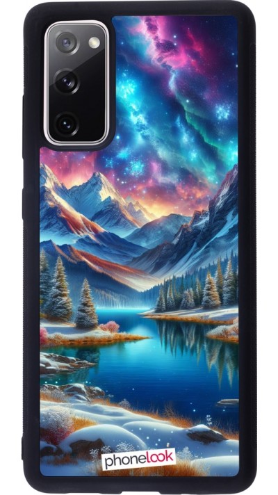 Coque Samsung Galaxy S20 FE 5G - Silicone rigide noir Fantasy Mountain Lake Sky Stars