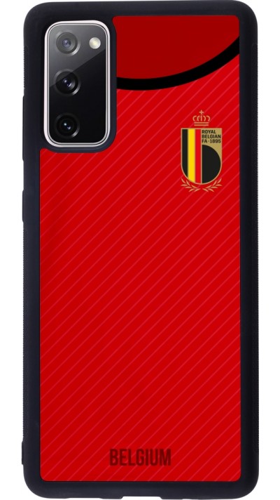 Coque Samsung Galaxy S20 FE 5G - Silicone rigide noir Maillot de football Belgique 2022 personnalisable
