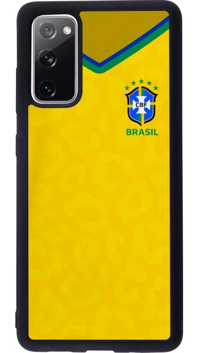 Coque Samsung Galaxy S20 FE 5G - Silicone rigide noir Maillot de football Brésil 2022 personnalisable
