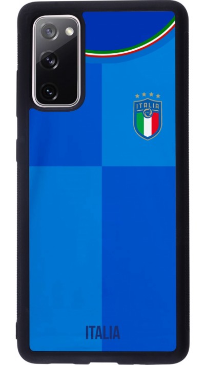 Coque Samsung Galaxy S20 FE 5G - Silicone rigide noir Maillot de football Italie 2022 personnalisable