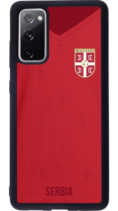 Coque Samsung Galaxy S20 FE 5G - Silicone rigide noir Maillot de football Serbie 2022 personnalisable