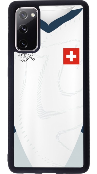 Coque Samsung Galaxy S20 FE 5G - Silicone rigide noir Maillot de football Suisse Extérieur personnalisable