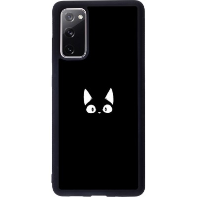 Hülle Samsung Galaxy S20 FE - Silikon schwarz Funny cat on black