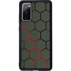 Coque Samsung Galaxy S20 FE - Silicone rigide noir Geometric Line red