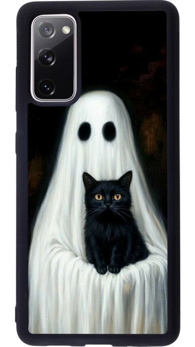 Coque Samsung Galaxy S20 FE 5G - Silicone rigide noir Halloween 2025 Ghost with black cat