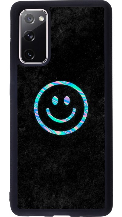 Coque Samsung Galaxy S20 FE 5G - Silicone rigide noir Happy smiley irisé