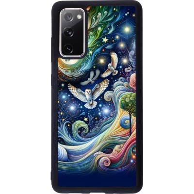 Samsung Galaxy S20 FE 5G Case Hülle - Silikon schwarz Fliegender Blumen-Eule