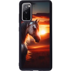 Coque Samsung Galaxy S20 FE 5G - Silicone rigide noir Majestic Sunset Horse