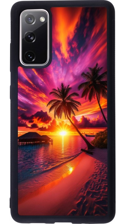 Coque Samsung Galaxy S20 FE 5G - Silicone rigide noir Maldives Dusk Bliss