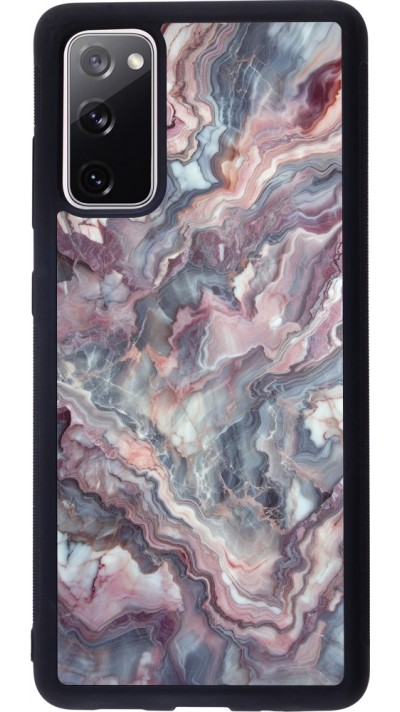 Samsung Galaxy S20 FE 5G Case Hülle - Silikon schwarz Violetter silberner Marmor