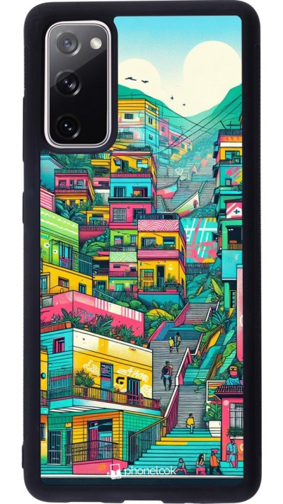 Coque Samsung Galaxy S20 FE 5G - Silicone rigide noir Medellin Comuna 13 Art