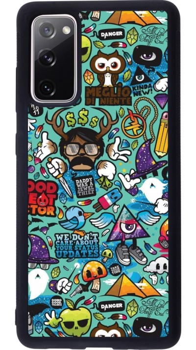 Coque Samsung Galaxy S20 FE 5G - Silicone rigide noir Mixed Cartoons Turquoise