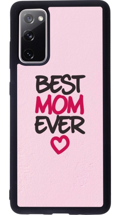 Coque Samsung Galaxy S20 FE 5G - Silicone rigide noir Mom 2023 best Mom ever pink
