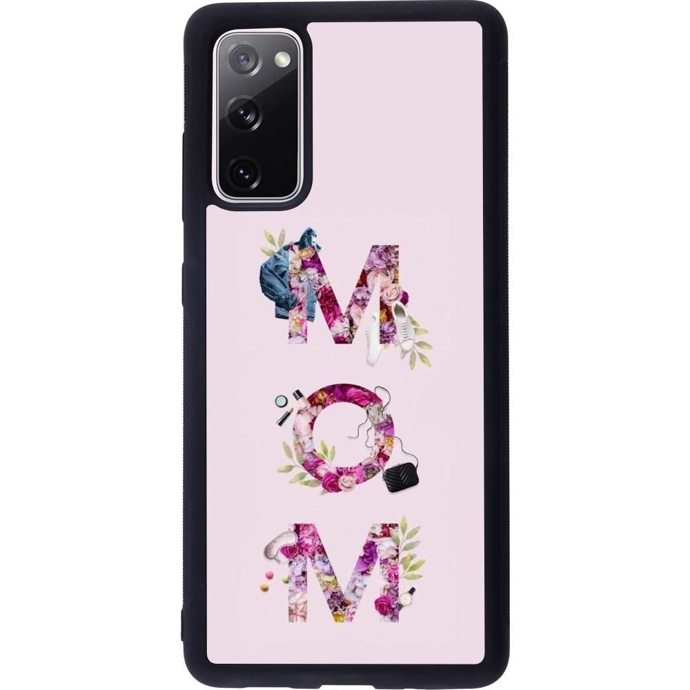 Coque Samsung Galaxy S20 FE 5G - Silicone rigide noir Mom 2024 girly mom