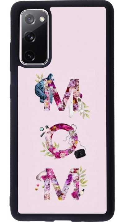 Coque Samsung Galaxy S20 FE 5G - Silicone rigide noir Mom 2024 girly mom