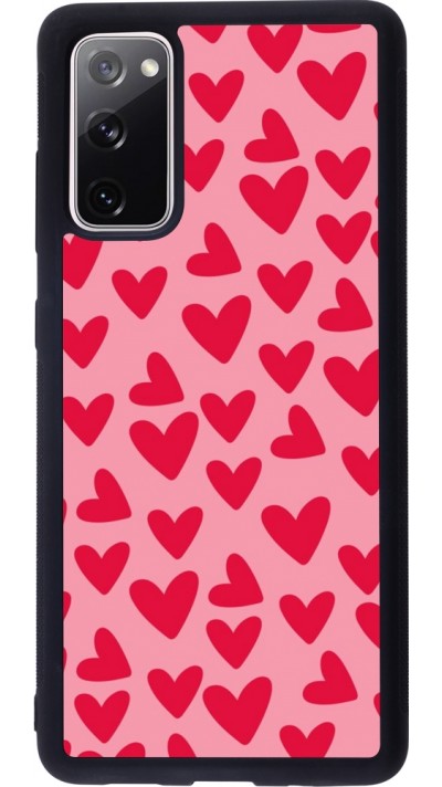 Coque Samsung Galaxy S20 FE 5G - Silicone rigide noir Mom 2024 petits coeurs