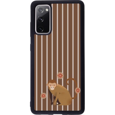 Coque Samsung Galaxy S20 FE 5G - Silicone rigide noir Monkey with stripes