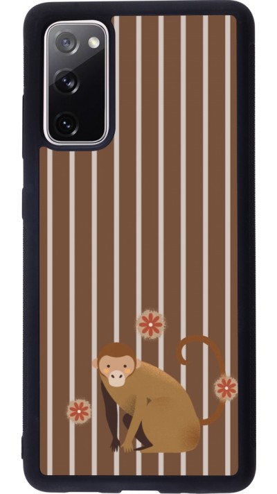 Coque Samsung Galaxy S20 FE 5G - Silicone rigide noir Monkey with stripes