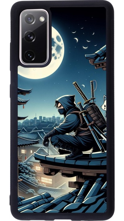 Coque Samsung Galaxy S20 FE 5G - Silicone rigide noir Ninja sous la lune