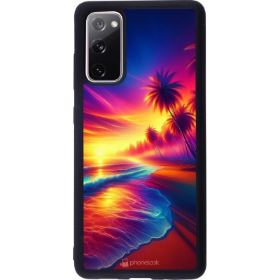Samsung Galaxy S20 FE 5G Case Hülle - Silikon schwarz Strand Sonnenuntergang auffällig