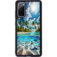 Coque Samsung Galaxy S20 FE 5G - Silicone rigide noir Plage Paradis