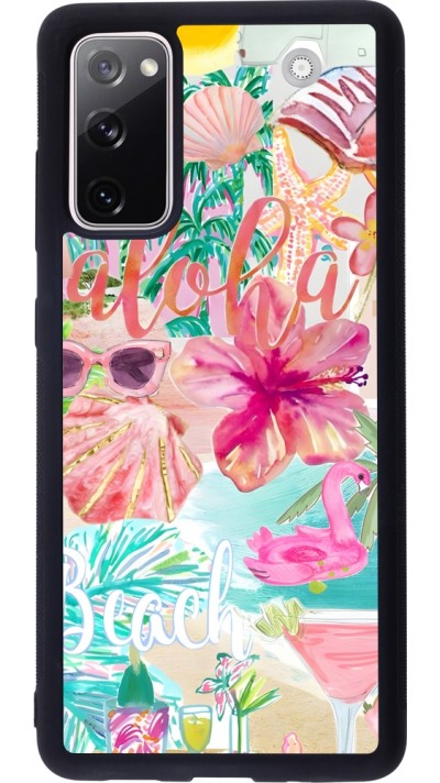Coque Samsung Galaxy S20 FE 5G - Silicone rigide noir Preppy Collage Aloha