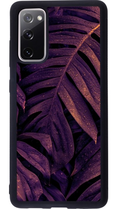 Coque Samsung Galaxy S20 FE 5G - Silicone rigide noir Purple Light Leaves