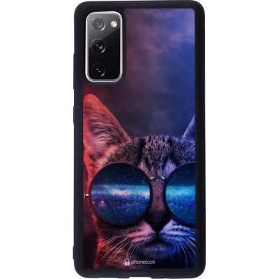 Coque Samsung Galaxy S20 FE - Silicone rigide noir Red Blue Cat Glasses
