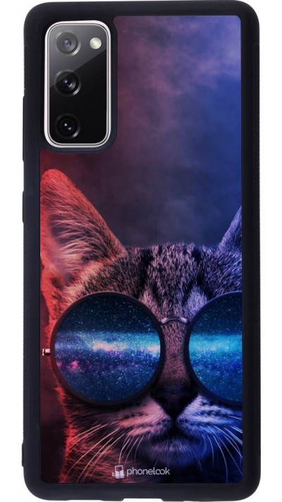 Hülle Samsung Galaxy S20 FE - Silikon schwarz Red Blue Cat Glasses