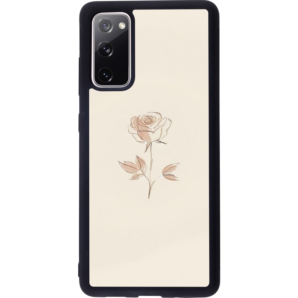 Coque Samsung Galaxy S20 FE 5G - Silicone rigide noir Sable Rose Minimaliste