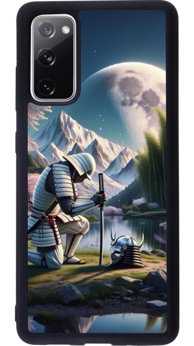 Coque Samsung Galaxy S20 FE 5G - Silicone rigide noir Samurai Katana Lune