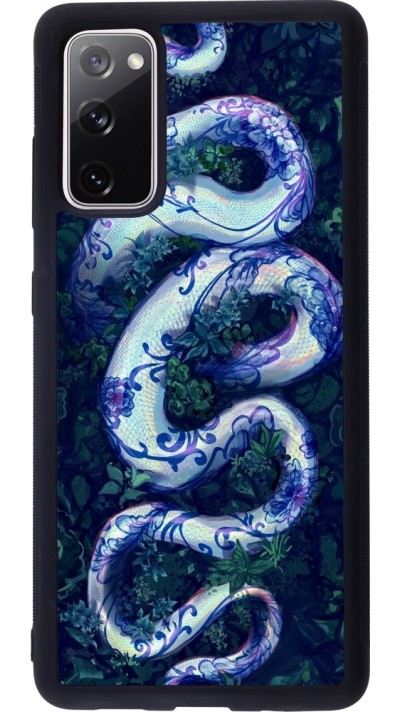 Coque Samsung Galaxy S20 FE 5G - Silicone rigide noir Serpent Blue Anaconda
