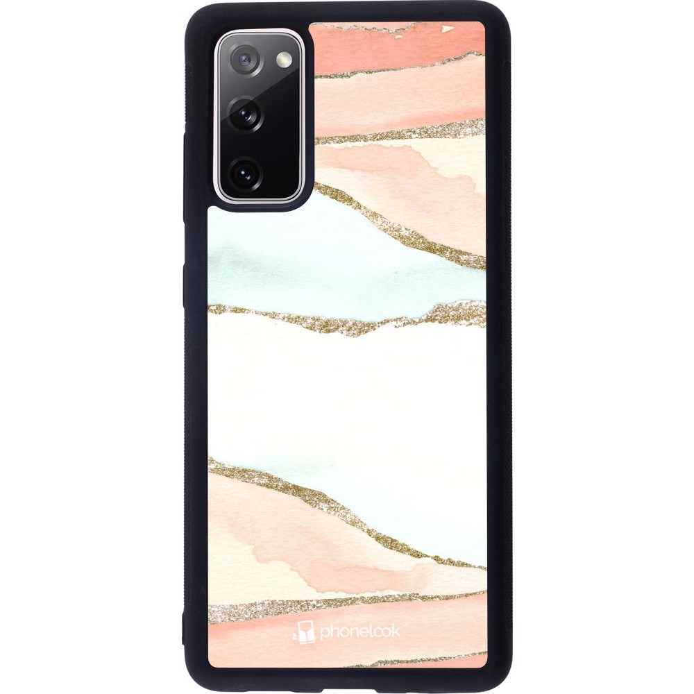Coque Samsung Galaxy S20 FE - Silicone rigide noir Shimmering Orange