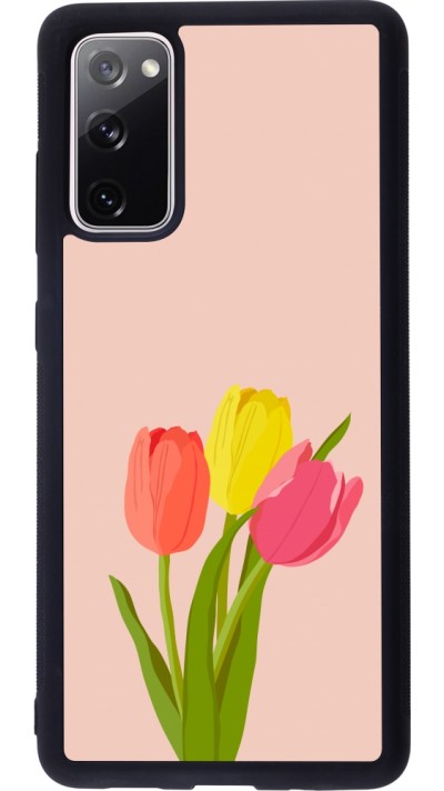 Coque Samsung Galaxy S20 FE 5G - Silicone rigide noir Spring 23 tulip trio