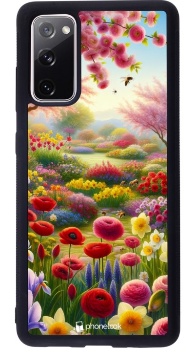 Coque Samsung Galaxy S20 FE 5G - Silicone rigide noir Spring 25 Bouquet printemps