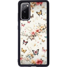 Coque Samsung Galaxy S20 FE 5G - Silicone rigide noir Spring 25 Papillons Légers