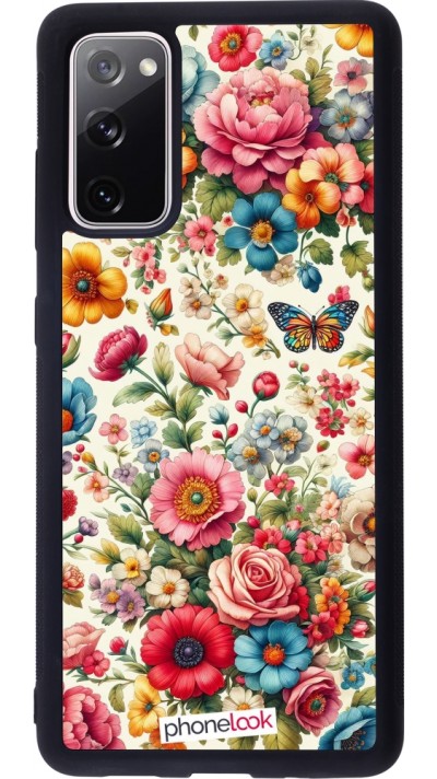 Coque Samsung Galaxy S20 FE 5G - Silicone rigide noir Spring 25 printemps fleuri