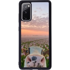 Coque Samsung Galaxy S20 FE 5G - Silicone rigide noir Cow with tulips Spring 2026