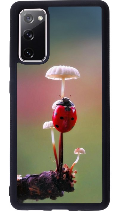 Coque Samsung Galaxy S20 FE 5G - Silicone rigide noir Ladybird on a mushroom Spring 2026